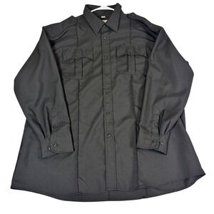 First Class Mens 3XL Black Tactical Uniform Shirt Long Sleeve Security Workwear
